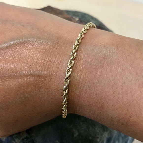 Jewelry - 3MM 10K Yellow Gold 7.5" Rope Bracelet